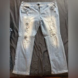 Amethyst Jeans Distressed Light Blue Plus Size 24 Women’s skinny Jeans